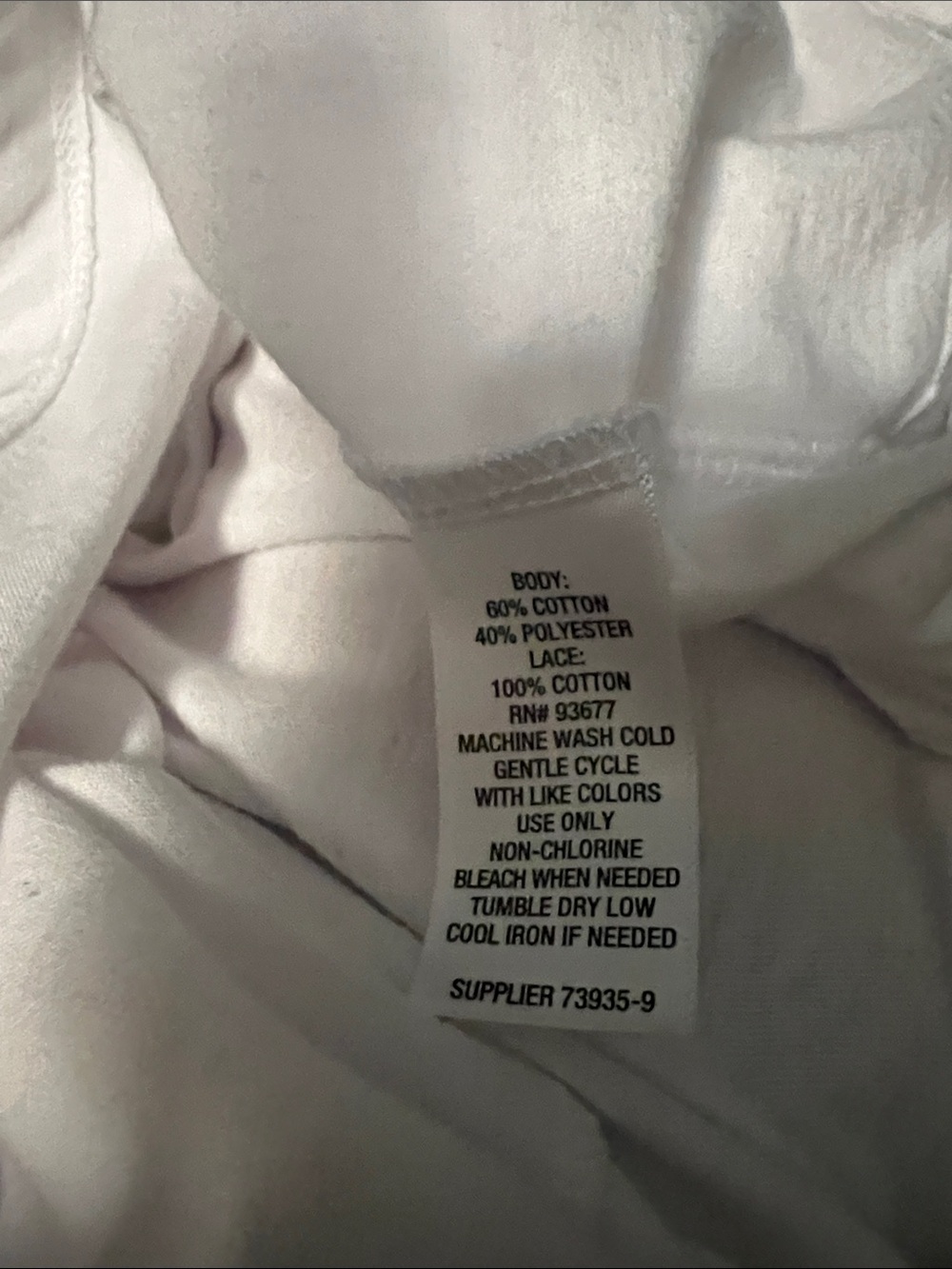 Liz Claiborne White Eyelet Yoke Short Sleeve Tee - Picture 6 of 6
